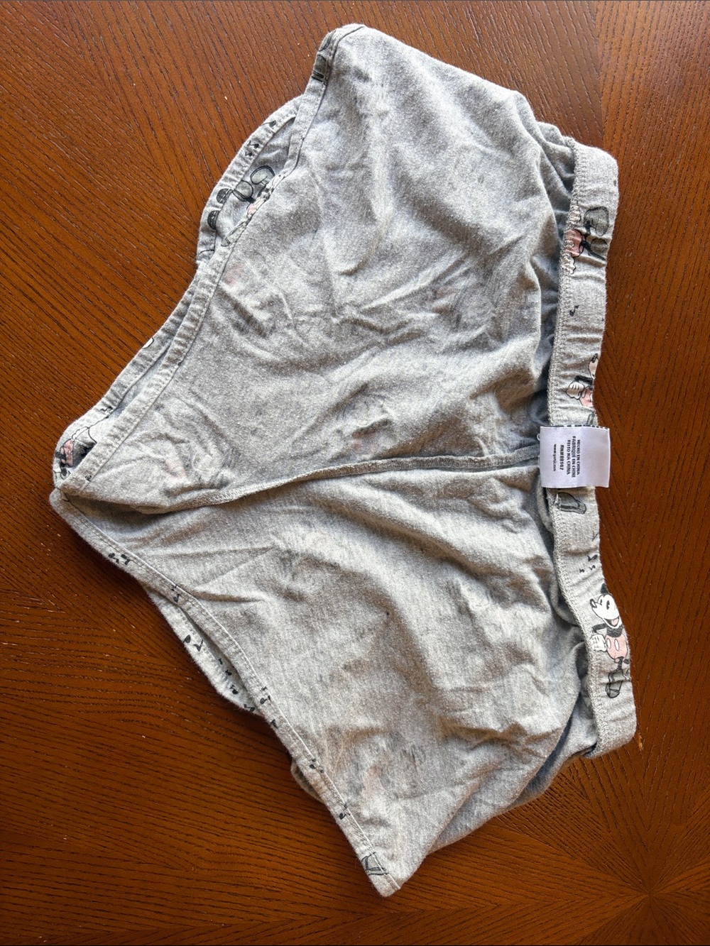 Women’s Gray Mickey Mouse Lounge Short Shorts with Black Drawstring size M - Picture 6 of 6